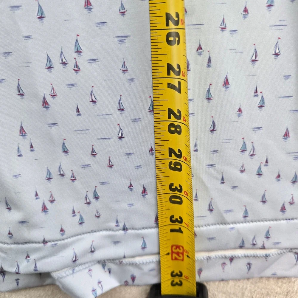 Peter Millar Mens XL Summer Comfort Golf Polo Blue Sailboat Print Performance - Picture 6 of 9